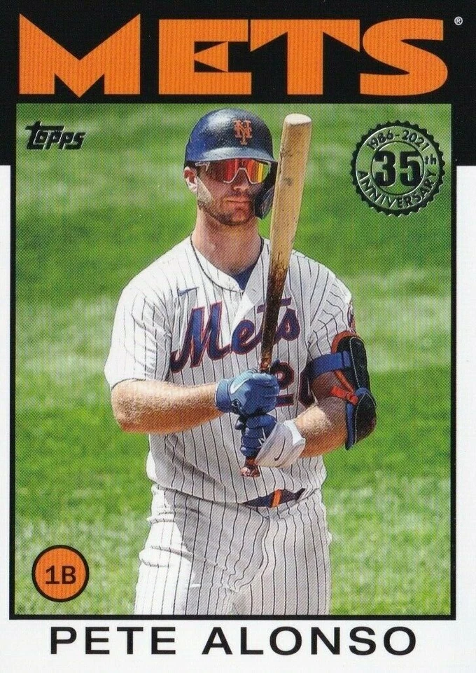 2021 Topps Series 1 1986 Topps Anniversary Insert #86B-65 Pete Alonso Mets - Image 1 of 1