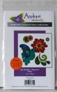 #1121 APPLIQUE ELEMENTZ - ZEN GARDEN BATIKS - BLOCK #11 - APPLIQUE KIT - NIP! - Imagen 1 de 2