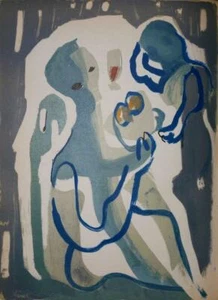 ORIGINAL COLOR LITHOGRAPHY BY F. BORES–VERVE 1961, PRINTED BY MOURLOT (3F-LC-06) - Picture 1 of 1