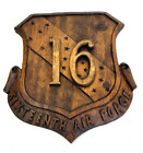 Vintage USAF 16th Air Force Wood Plaque