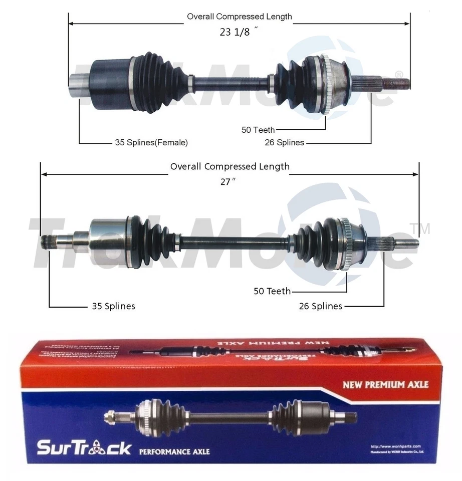 Juego de 2 ejes delanteros SurTrack CV para Ford Windstar 2001-2003 Foto 1 de 1