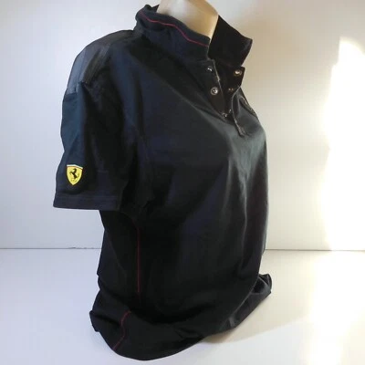 Rayon Polo Black Sf Scuderia Ferrari Automobile Puma Sport Germany N6462 - Image 1 of 4