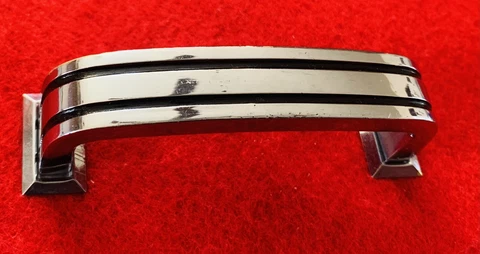 antique cabinet drawer pull atomic midcentury modern chrome & black  3”centers Cover