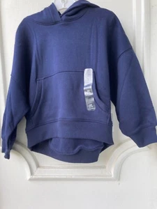 NWT Gap Boys Navy Blue Hooded Sweatshirt - Fall - School Cozy Fleece Size 4-5 - Picture 1 of 4