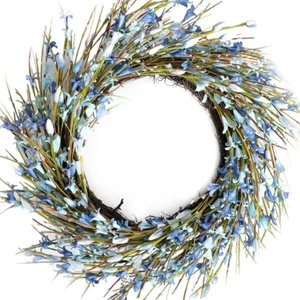 18Inch Artificial Forsythia Flower Wreath, All Year around Wreath for Front Door - Picture 1 of 12