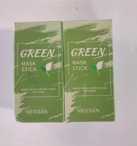 2 Pcs Green Tea Mask Stick Facial Cleansing Oil Acne Blackhead Contro Deep Clean - Picture 1 of 3