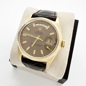 Rolex 1803 President Day Date Rare Bronze Wide Boy Dial 18K Yellow Gold - Picture 1 of 13