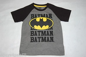 Boys GRAY & BLACK BATMAN TEE SHIRT WITH LOGO / SYMBOL Size 5-6 - Picture 1 of 1