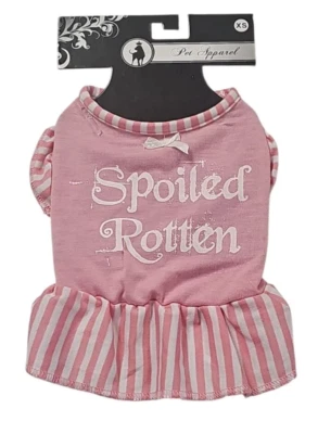 Camiseta de perro podrido mimado vestido falda disfraz de Halloween 4-7 lb talla X-pequeña rosa Foto 1 de 2