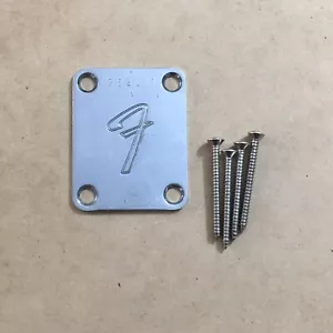 Vintage Spec 1969 Serial Reissue Chrome Fender Made In USA Aged Relic Neck Plate - Picture 1 of 10