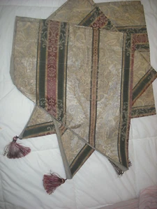 Cenefas Croscill Dover Manor Dunhill Stripe Paisley Ascot 3 nuevas sin etiquetas borla 39x24 - Imagen 1 de 7