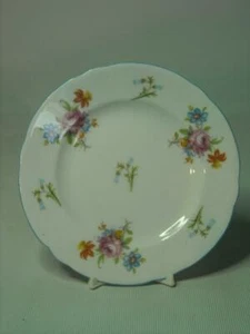 Shelley FLORAL ROSE & BLUEBELL 5" 12.75cm Side Bread Plate - Picture 1 of 3