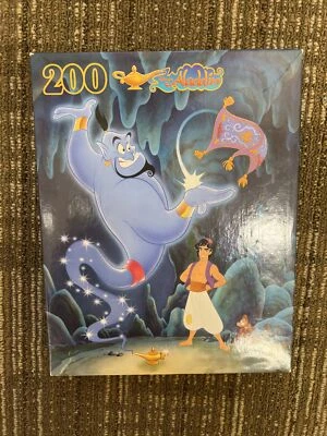 Rompecabezas dorado vintage Walt Disney Aladdin Genie Robin Williams 200 piezas Foto 1 de 4