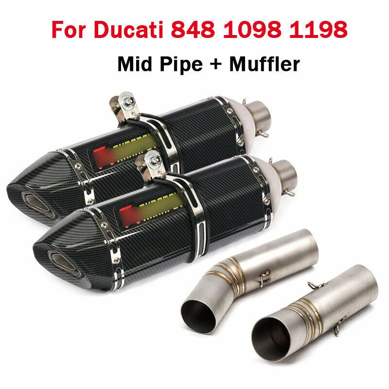 Tubo de punta de silenciador de escape de motor deslizable para Ducati 848 1098 1198 Foto 1 de 4