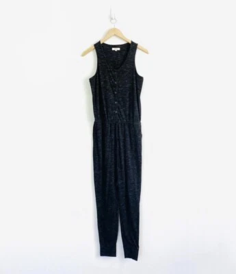 Madewell Sleepover Jumpsuit XS Charcoal Heathered Cotton Blend Sleeveless  - Image 1 of 4