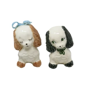 Miniature Decorative Cocker Spaniel Puppy Ceramic Figurines Art, 2 Pcs - Picture 1 of 2