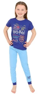 Girls Harry Potter Pyjamas Hedwig  Hogwarts Pjs 7 to 15 Years Blu w21 - Picture 1 of 7