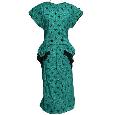 Vestido Byer Too 11 Floral Cintura Peplum Vintage Maxi - Imagem 1 de 4