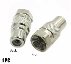 F-Type Male Coax Coaxial to RCA Female RF Adapter Adaptor Plug Jack Connector - Picture 1 of 1