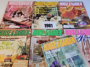 1981 Vintage HOUSE & GARDEN Magazine Lot Of 7 - Foto 1 di 5
