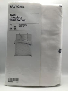 IKEA RAVTOREL Twin Duvet cover and pillowcase White/Black New 405.107.78 - Picture 1 of 3