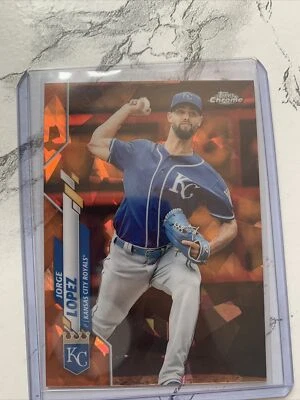 2020 Topps Chrome Sapphire Update Jorge Lopez Orange /25 #U-207 - Image 1 of 3