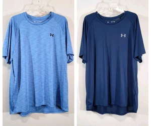 Under Armour The Tech Tee Men's XXL S/Sleeve T-Shirt Blue Loose Fit Lot of 2 - Picture 1 of 20