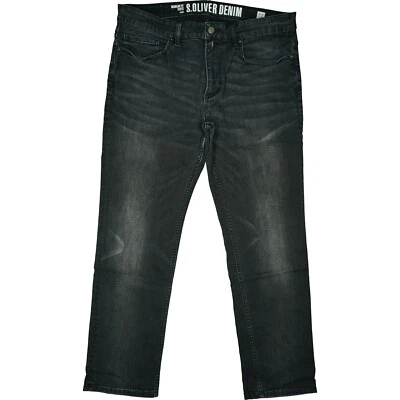 Calça jeans S.Oliver W36 cinza masculina elástica perna reta regular XL 52 L30 - Imagem 1 de 4