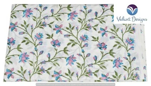 Indian Handmade Block Cotton Dressmaking Fabric Craft 5 Yard - Picture 1 of 5