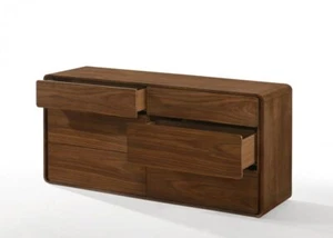 59 Walnut Solid Wood Six Drawer Double Dresser - Picture 1 of 1