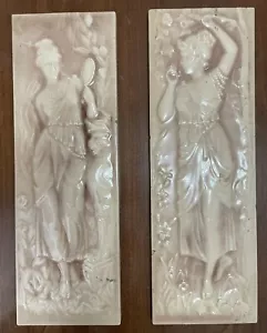 Pair Nineteenth Century Mintons Majolica Fireplace Tiles - Picture 1 of 17