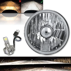 Faro 5-3/4" Cristal H4 360° Bombilla LED Faro Harley Motocicleta - Imagen 1 de 10