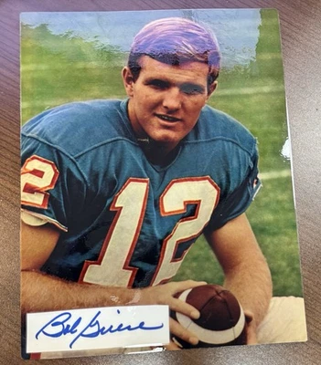 Página de revista deportiva firmada Bob Griese 8X10 (laminada) autógrafo Foto 1 de 2