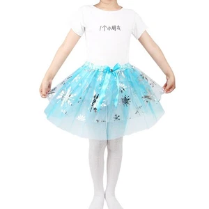 Toddler Kid Girl Ballet Dance Bowknot Mini Tutu Skirt Glitter Metallic Snowflake - Picture 1 of 8