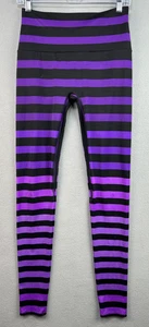 K-Deer Leggings Large 30" Sneaker Striped Purple Black Ombre Nylon Emmie RARE - Picture 1 of 7