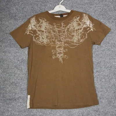 Camiseta Indigo Star Para Hombre S Marrón Gráfico Estampado Calavera Ángel Manga Corta Retro Foto 1 de 4