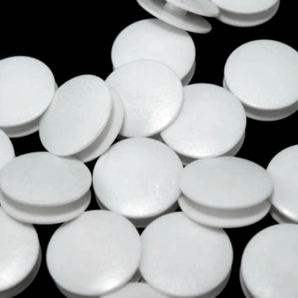 10 Wäscheknöpfe - 28" = 18,4mm - doppelt - Weiß aus Kunststoff Bettdecke Kissen - Bild 1 von 2