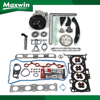 Head Gasket Set Timing Chain Kit Water Pump Solenoid Fit Kia Optima Rondo 2.4L - Image 1 of 4
