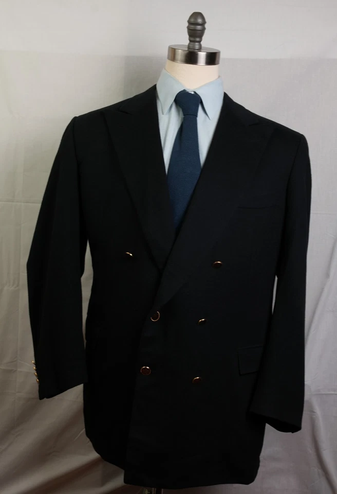 Blazer negro Brioni 100 % cachemir 48 L doble botonadura para hombre con botones dorados Foto 1 de 4