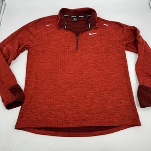 Nike Running XL Pullover Half Zip Langarm Rot Meliert Herren Fäustlinge DM1171-624 - Bild 1 von 14