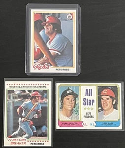 1978 Topps Pete Rose Record Breaker 1974 Topps All Star Cincinnati Reds HOF - Picture 1 of 8