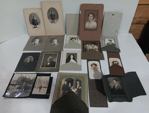 Vintage Cardboard Framed Photos Lot Of 15. Nun, Women, Children, Family. Framed - Picture 1 of 21
