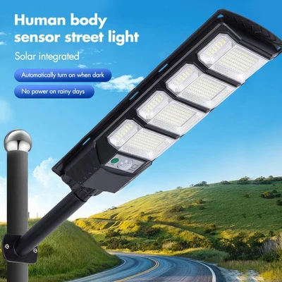 LED Solar Straßenlampe mit Bewegungsmelder Straßenlaterne Solarleuchte 10000 LM - Bild 1 von 4