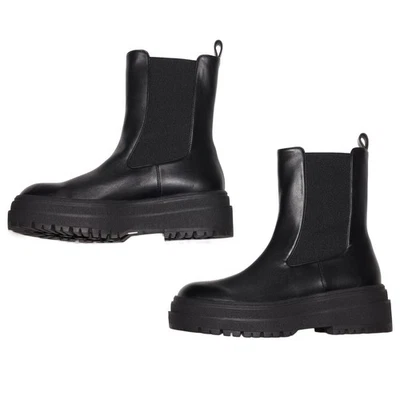 BOTA GOOD AMERICAN Chelsea Cuero Pull On Negra GA036V-X Talla 9 Nueva Sin Caja Foto 1 de 4