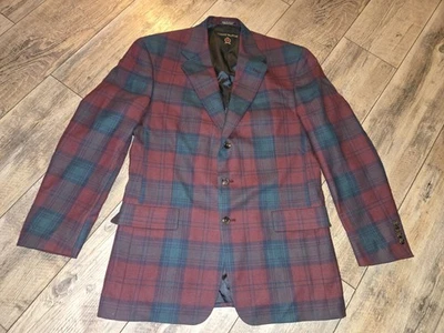 Vintage Mens Red/Green Plaid Tommy Hilfiger Sport Coat Blazer Holiday Party 42L - Image 1 of 4