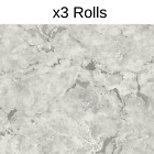 x3 Rolls Pear Tree Marble Wallpaper Metallic Vinyl Silver Textured Industrial