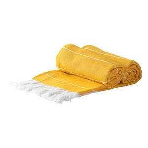 2x Turkish Cotton Towels Beach Bath Gym Spa Hammam Peshtemal Fouta Throw Mustard - Picture 1 of 6