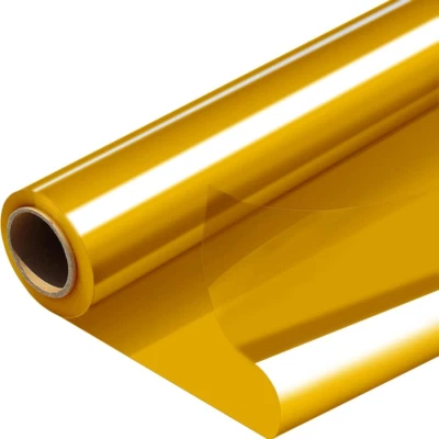 PH PERKHOMY 16x100 Yellow Cellophane Wrap Roll 3 Mil Thick for Gift Basket Goodie Wrapping