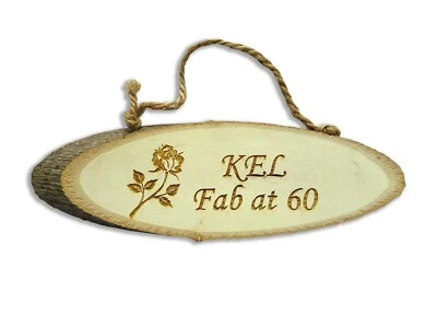 Small personalised wooden sign plaque custom made wall door laser engraved - Image 1 of 4