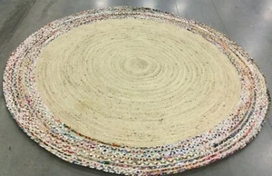 IVORY/BEIGE 7' X 7' Round spot on Rug Reduced Price 1172647030 CAP207B-7R - Picture 1 of 4